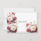 Roze Wit Waterverf Zomerbloemen Reactie Kaart (Voorkant)