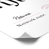 Roze & Wit Wifi Wachtwoord en Netwerkteken Poster (Hoek)