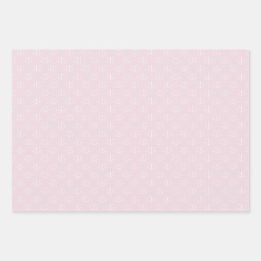 Roze Wit Zachte Pastel voor Haar 3 Inpakpapier Vel (Voorkant 3)