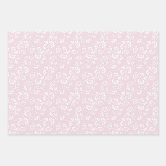 Roze Wit Zachte Pastel voor Haar 3 Inpakpapier Vel (Voorkant 2)