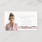 Roze & Wit Zilver Chic Visitekaartje (Achterkant)