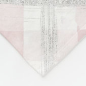 Roze Wit Zilveren Glitter Vierkanten Fleece Deken (Hoek)