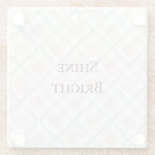 Roze Wit Zilveren Glitter Vierkanten Glazen Onderzetter (Achterkant)