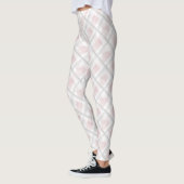 Roze Wit Zilveren Glitter Vierkanten Leggings (Links)