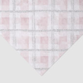 Roze Wit Zilveren Glitter Vierkanten Tissuepapier (Detail)