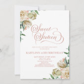 Roze Wit Zoet Zestien 16e Verjaardagsfeestje Kaart (Voorkant)