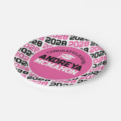 Roze, Wit & Zwart Afstuderen Gepersonaliseerd Papieren Bordje (Gekanteld)