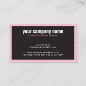 Roze Wit & Zwart ArtDeco geometrisch patroon Visitekaartje (Achterkant)