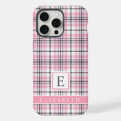 Roze Wit Zwart Geruite Patroon iPhone Hoesje (Achterkant)