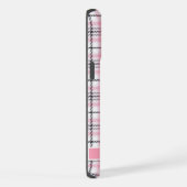 Roze Wit Zwart Geruite Patroon iPhone Hoesje (Rechterkant)