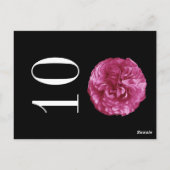 Roze Wit Zwart Roos Trouwtafel Nummer Kaart (Achterkant)