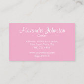 Roze Wit & Zwart Script Make-up Foto Personaliseer Visitekaartje (Achterkant)