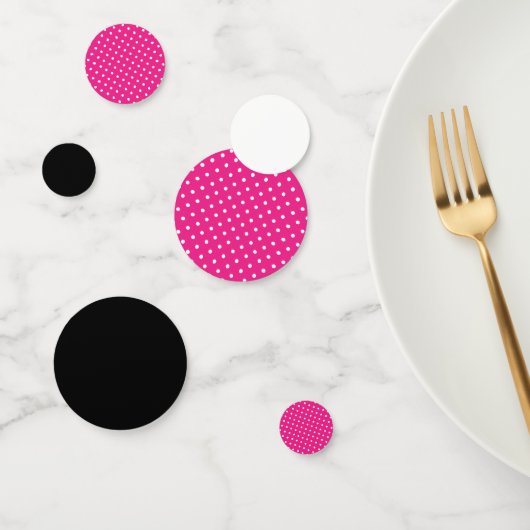 Roze Wit Zwart Stippen Verjaardagsfeestje Confetti (Groep)