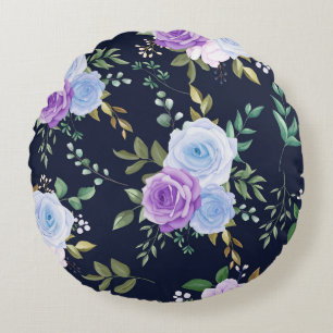 roze, wit zwart-wit rond kussen