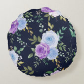 roze, wit zwart-wit rond kussen (Achterkant)
