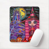 Roze Witch Mousepad Muismat (Met muis)