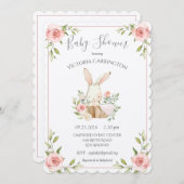 Roze witpapierbundel Baby shower met Blush Felt Kaart (Voorkant / Achterkant)