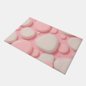 Roze Witte 3D-Belpatroon Zachte Pastel Abstracte Deurmat (Schuin)