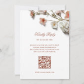 Roze Witte 3D Veldbloemen Bruiloft Kaart (Achterkant)