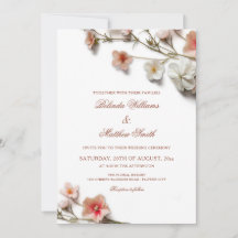 Roze Witte 3D Veldbloemen Bruiloft