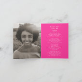 Roze witte aandenken eerbetoon gebedskaart bedankkaart (Binnen)