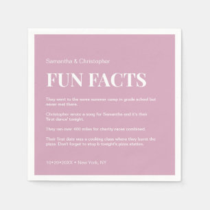 Roze witte Aangepaste leuk feiten typografie Trouw Servet