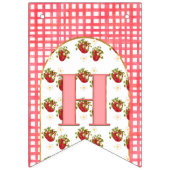 Roze Witte Aardbei Happy Birthday Berry First Vlaggetjes (Tweede vlag)