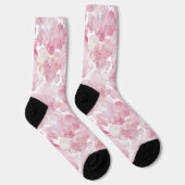 Roze Witte Abstracte Bloem Sokken (Rechts)
