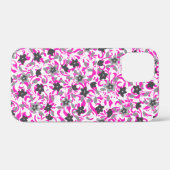 Roze witte abstracte bloemen Case-Mate iPhone case (Achterkant (horizontaal))