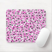 Roze witte abstracte bloemen muismat (Met muis)