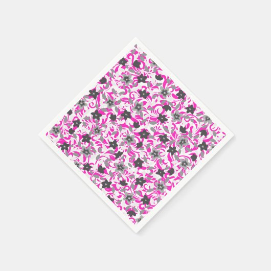 Roze witte abstracte bloemen servet (Hoek)