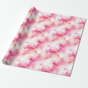 Roze & Witte Abstracte en Lijnen Cadeaupapier