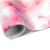 Roze & Witte Abstracte en Lijnen Cadeaupapier (Rol Hoek)