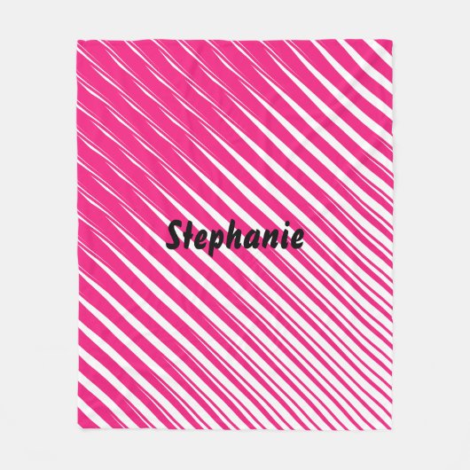 Roze witte Abstracte naam Gift Cute Girly Cute Fleece Deken (Voorkant)