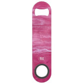 Roze witte Abstracte roestvrijstalen flesopener Speed Flessenopener (Voorkant)