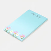 Roze & Witte Amaryllis op Hemelblauwe Dingen Om Te Post-it® Notes (Schuin)