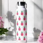 Roze Witte Ananas Fruit Patroon Water Fles<br><div class="desc">Roze Witte Waterfles met Roze Ananas Patroon en optie om naam toe te voegen. Meer producten met dit ontwerp zijn in het onderstaande collectie</div>