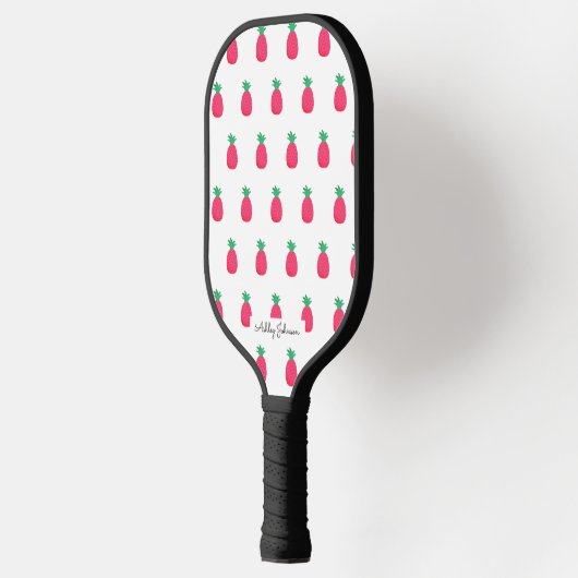 Roze Witte Ananas Patroon Pickleball Paddle (Links)