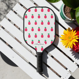 Roze Witte Ananas Patroon Pickleball Paddle