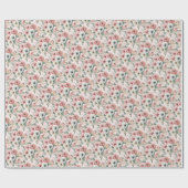 Roze Witte Aquarel Bloemen Cadeaupapier (Vlak)