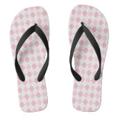 Roze & Witte Argyle Teenslippers (Voetbed)