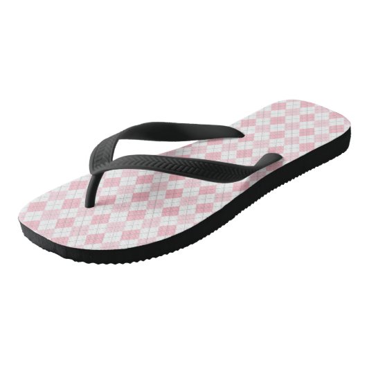 Roze & Witte Argyle Teenslippers (Schuin)