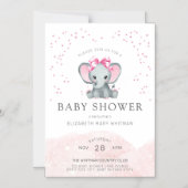 Roze witte Baby shower Uitnodiging Magnetische Uitnodiging (Voorkant)