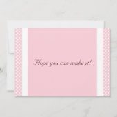 Roze/witte Baby showers Kaart (Achterkant)