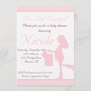 Roze/witte Baby showers Kaart