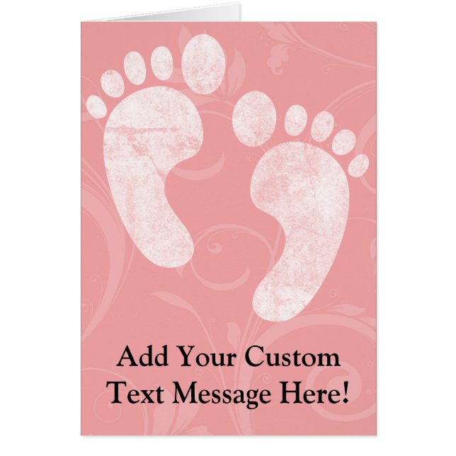 Roze/witte Baby voetafdrukken (Voorkant)