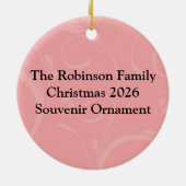 Roze/witte Baby voetafdrukken Keramisch Ornament (Achterkant)