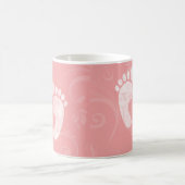 Roze/witte Baby voetafdrukken Koffiemok (Center)