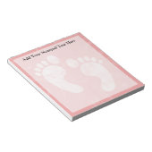 Roze/witte Baby voetafdrukken Notitieblok (Schuin)