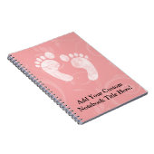 Roze/witte Baby voetafdrukken Notitieboek (Rechterzijde)